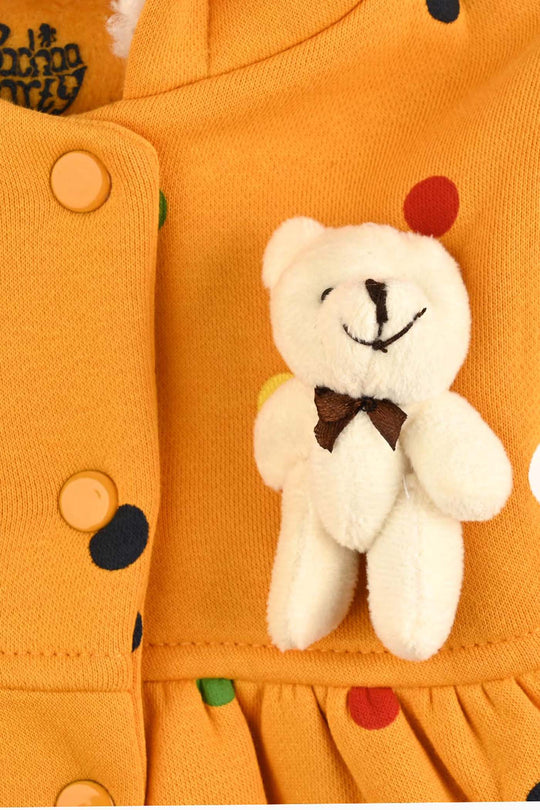 Infant Girls Fleece Knitted Jacket Rabbit-Yellow