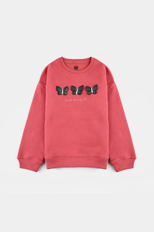 Girls Fleece Sweatshirt Just Like Magic-Rose