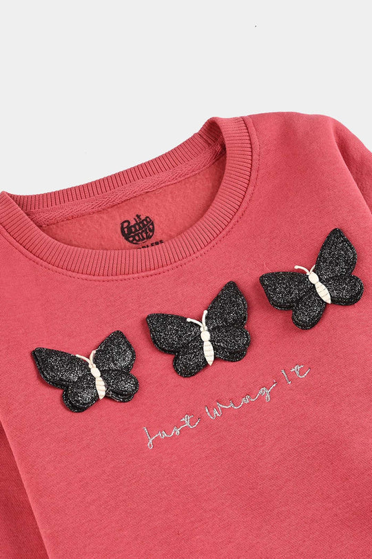 Girls Fleece Sweatshirt Just Like Magic-Rose