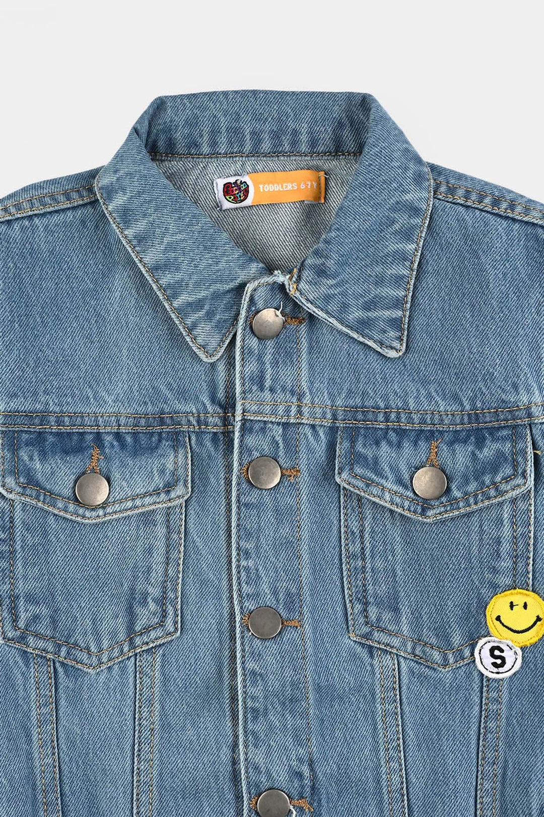 Boys Denim Stretch Jacket Smile-Light Blue