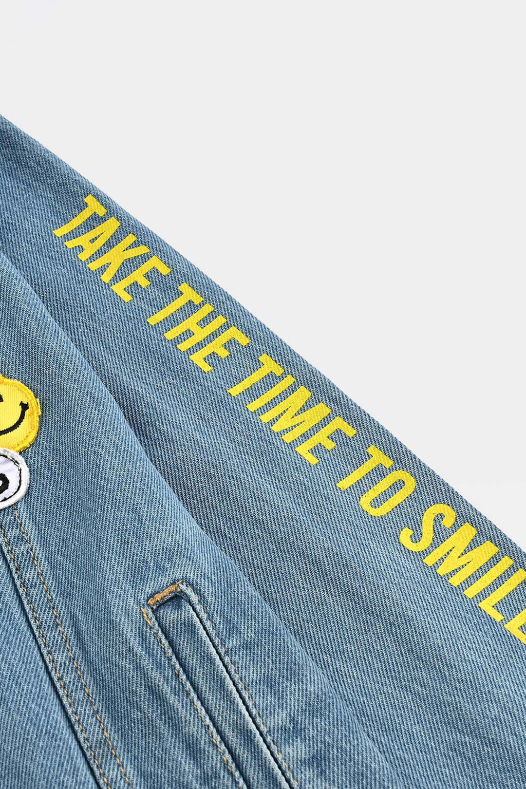 Boys Denim Stretch Jacket Smile-Light Blue