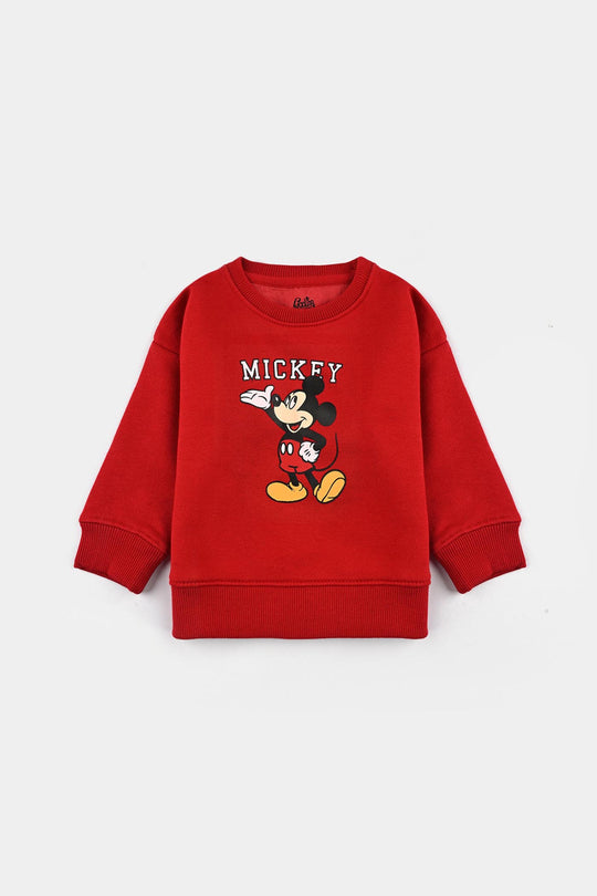 Infant Boys Fleece Sweatshirt-Red