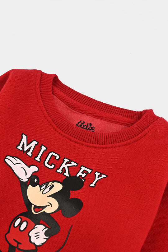 Infant Boys Fleece Sweatshirt-Red