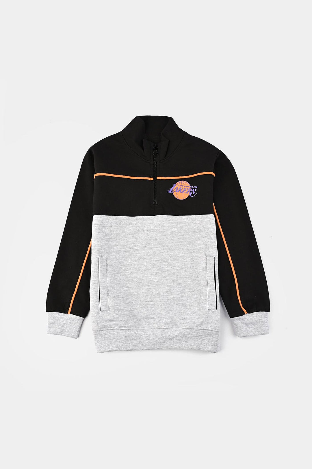 Boys Jersey/Terry 2 Piece Suit Lakers-Black/Grey