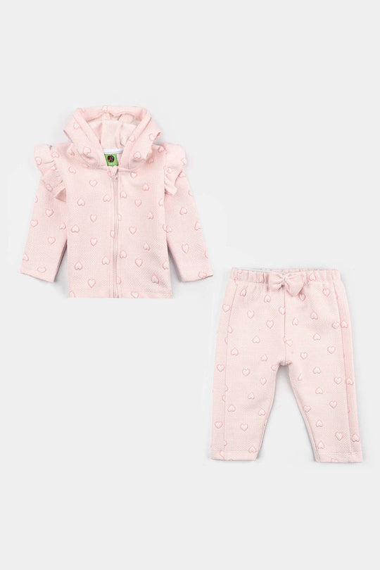 Infant Girls Jacquard Suit - Pink