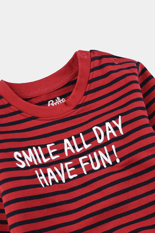 Infant Boys Jersey/Terry 2 Piece Smile All Day-Salsa
