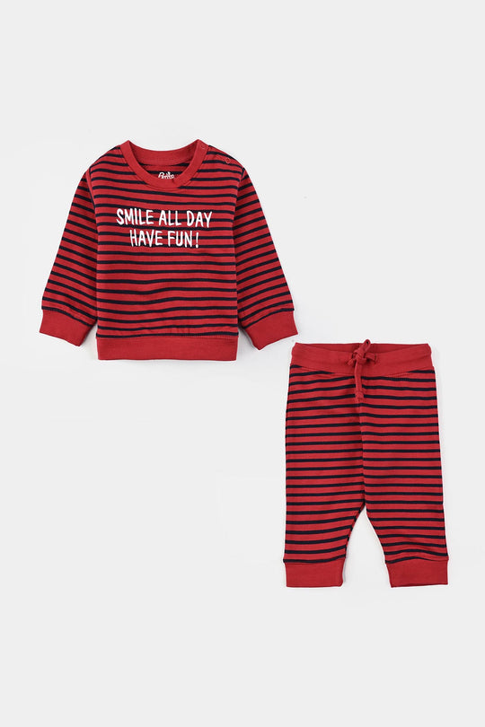 Infant Boys Jersey/Terry 2 Piece Smile All Day-Salsa