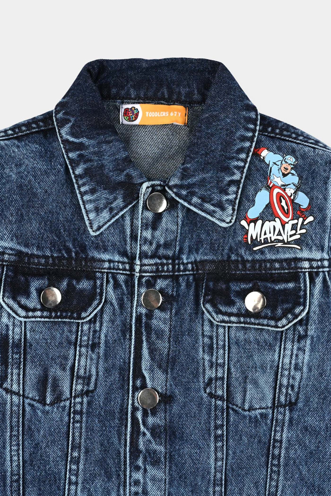 Boys Denim Stretch Jacket-Mid Blue