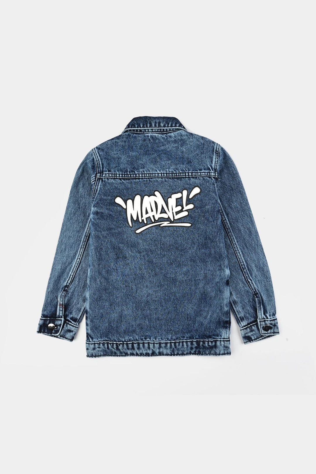 Boys Denim Stretch Jacket-Mid Blue