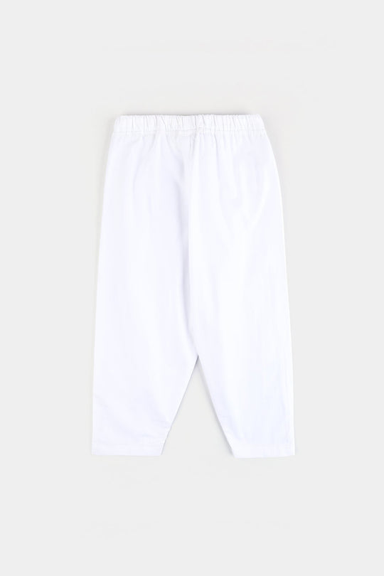 Infant Boys Cotton Eastern Bottoms-Off White