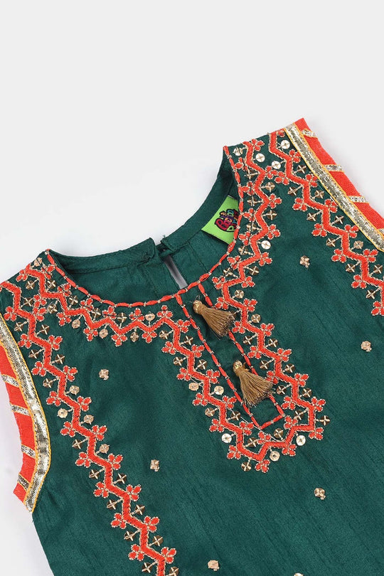 Infant Girls Raw Silk 3-Piece Set (Naqsh)