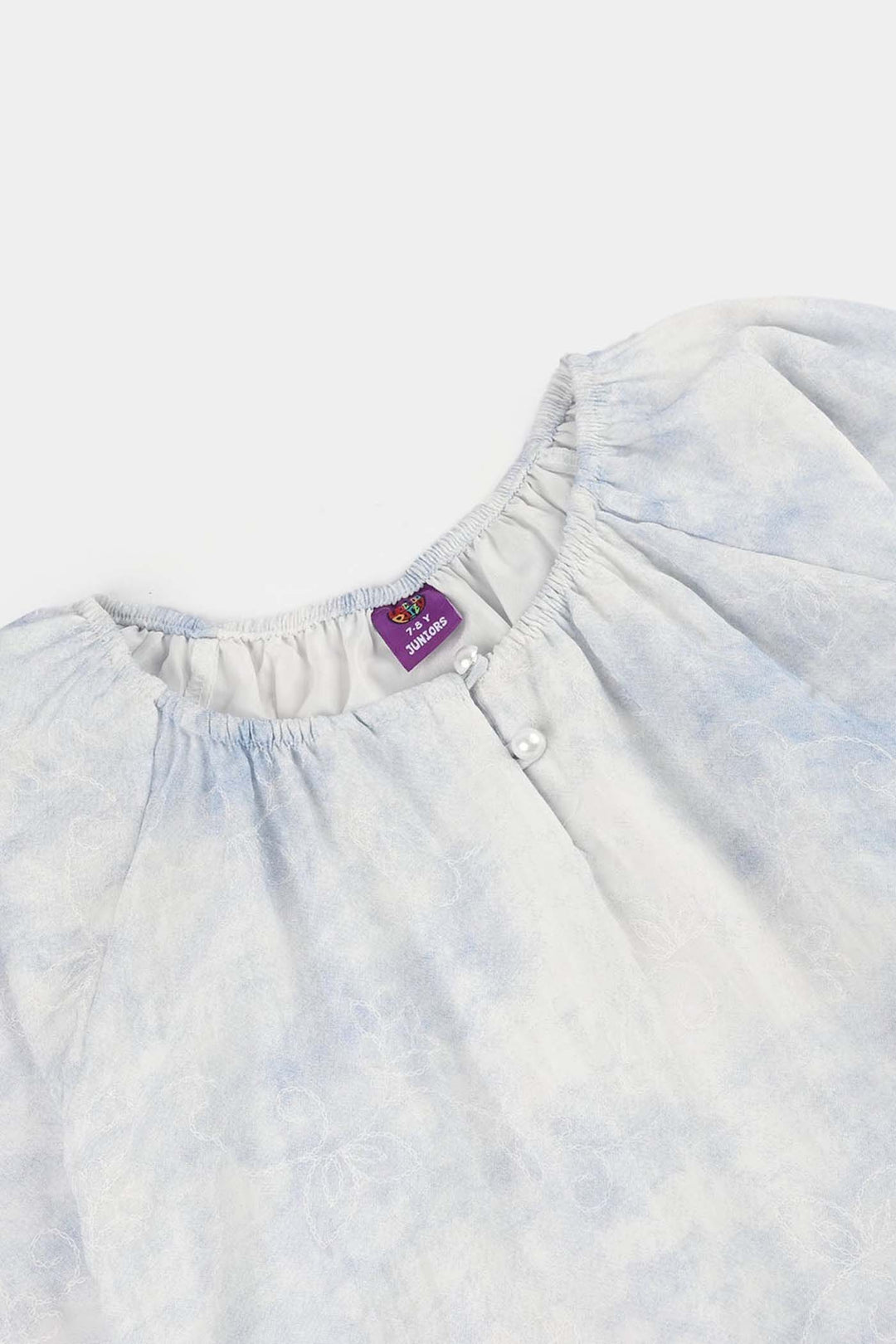 Girls Cotton Casual Top (Cozy) - Light Blue