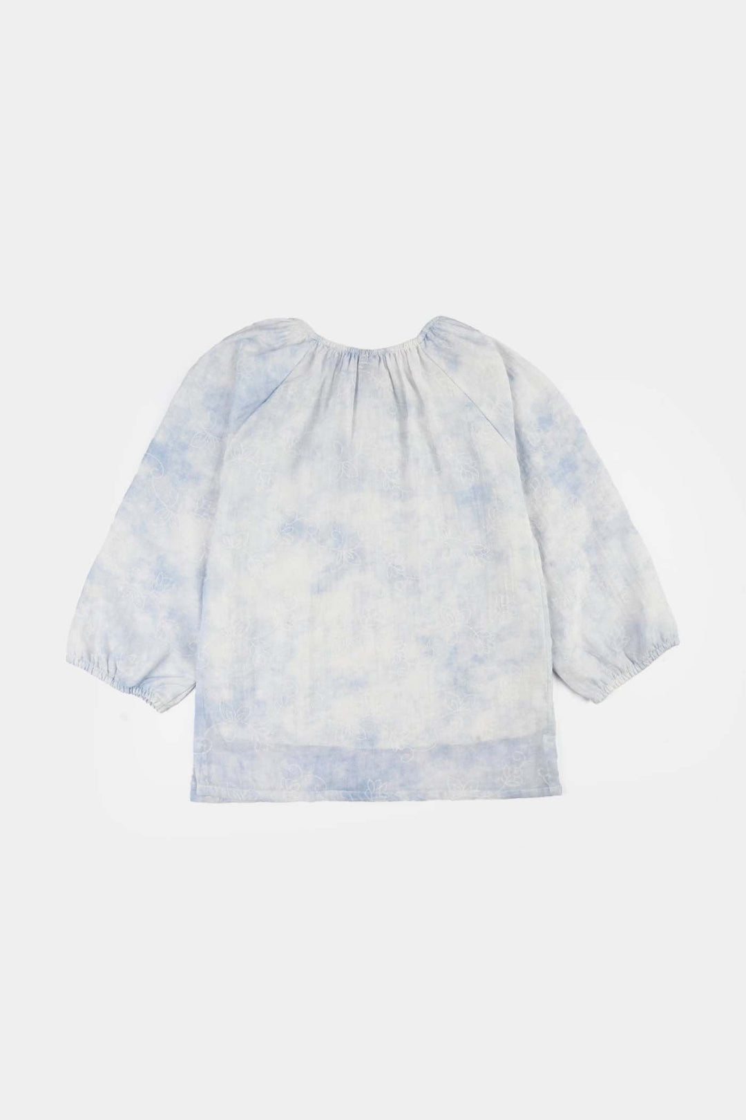 Girls Cotton Casual Top (Cozy) - Light Blue