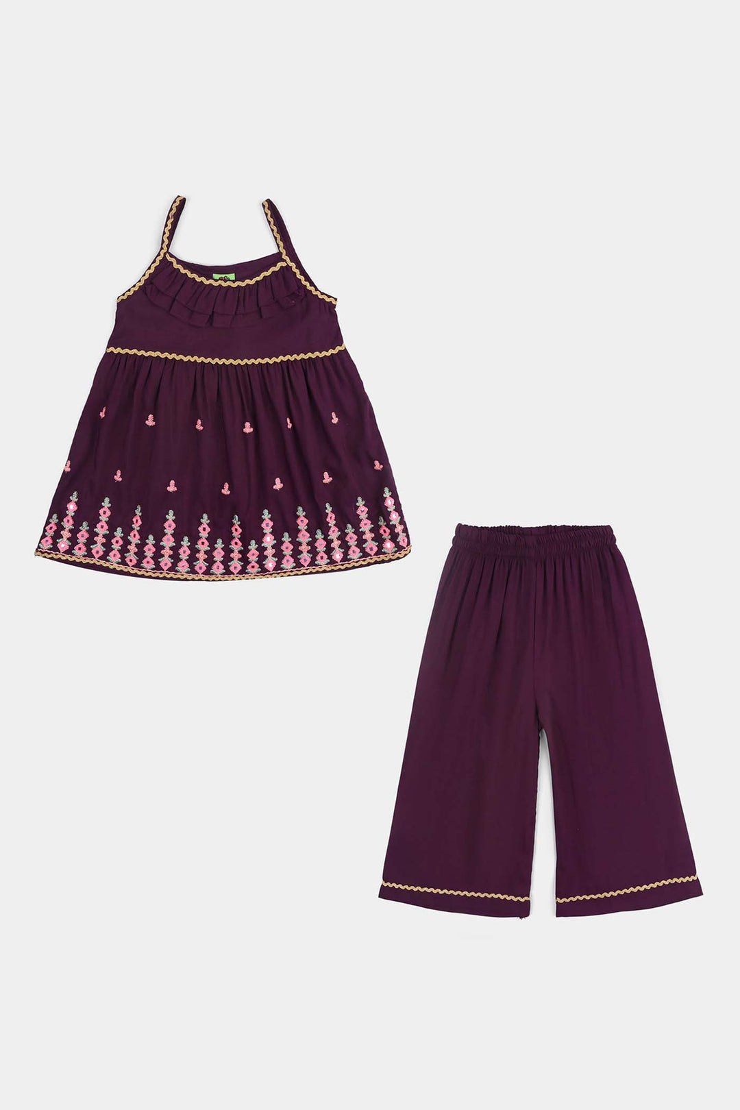 Infant Girls Poly Cambric 2-Piece Set (Maehka Gul) - Purple