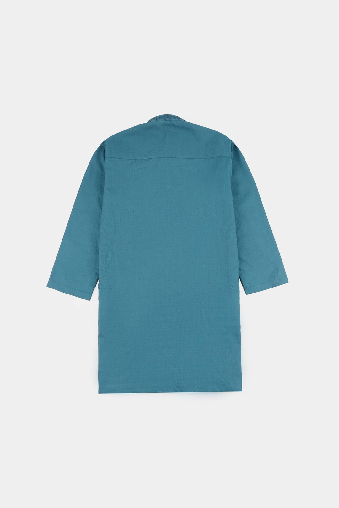 Boys Cotton Jacquard Kurta Pajama (Flora) - Teal