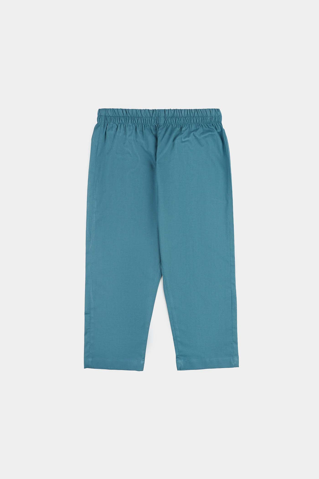 Boys Cotton Jacquard Kurta Pajama (Flora) - Teal