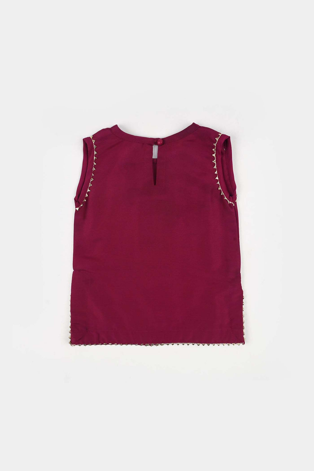 Infant Girls Raw Silk 2Pcs Chanda - Burgundy