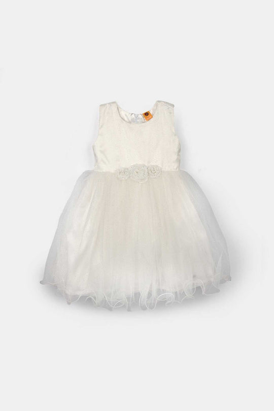 Girls Net Fancy Frock (Fairy) - Off-White