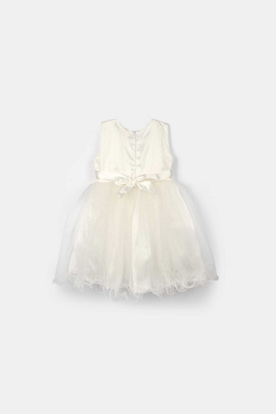 Girls Net Fancy Frock (Fairy) - Off-White