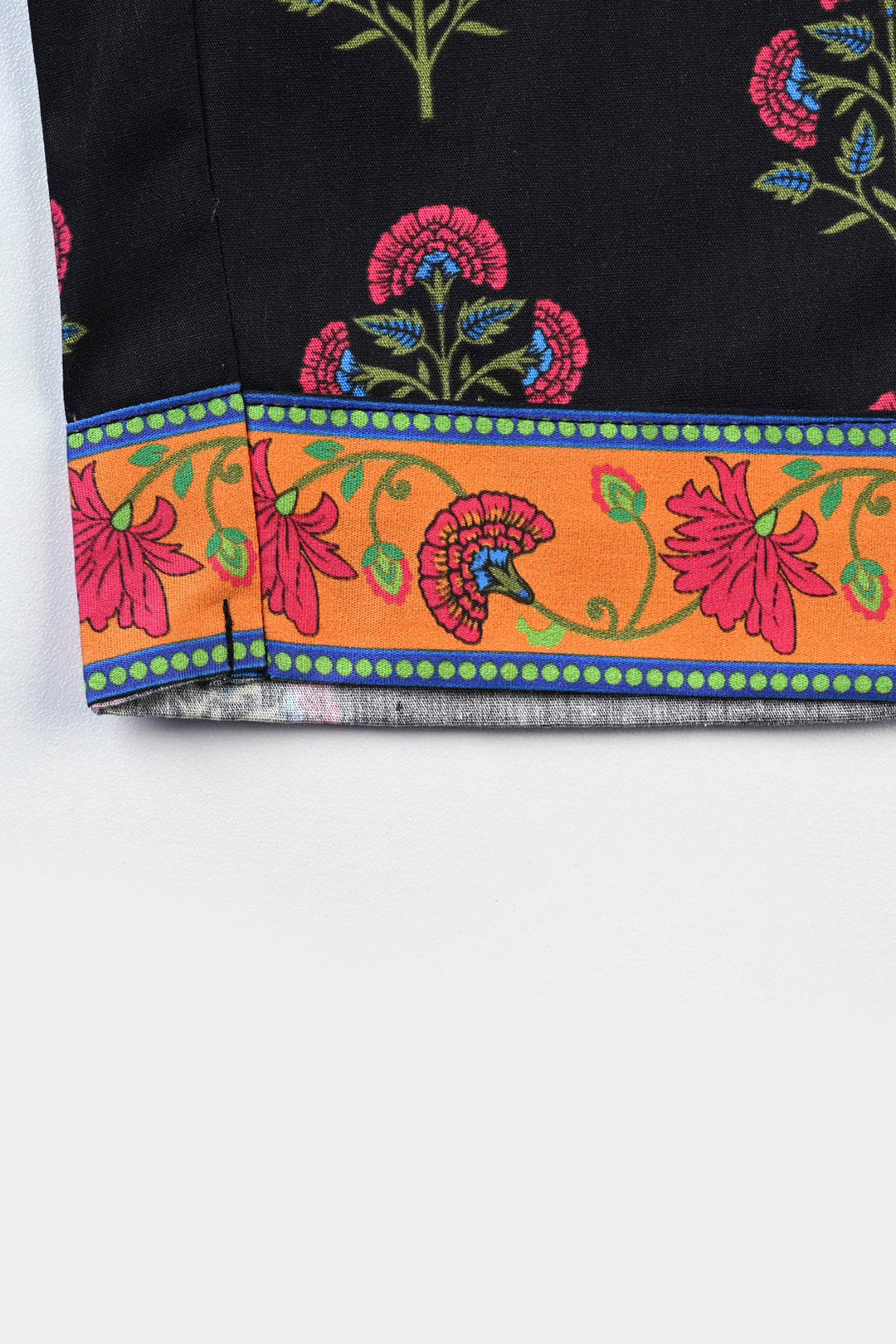 Girls Cotton Poplin Printed 2PCs Suit Boti-BLACK