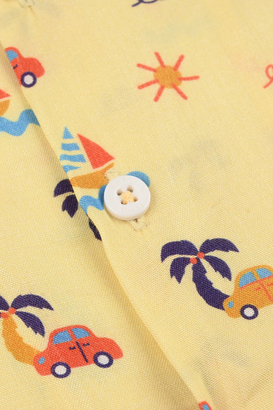 Infant Boys Viscose Nightwear (Beach Vibes) - Yellow