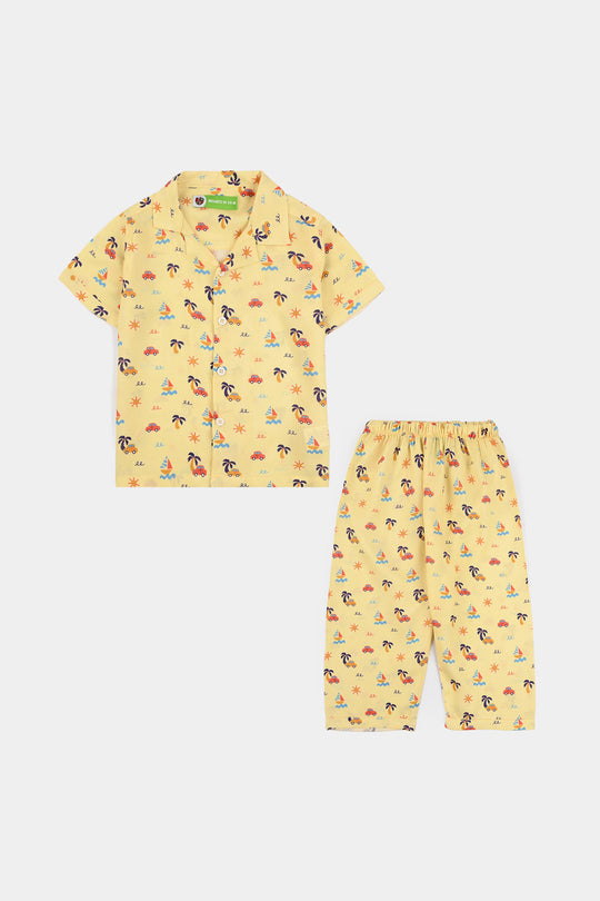 Infant Boys Viscose Nightwear (Beach Vibes) - Yellow
