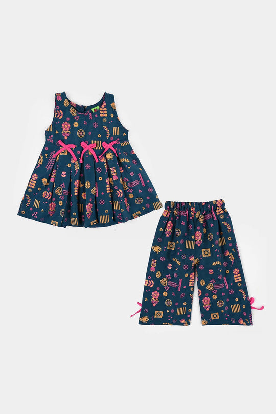 Infant Girls Poly Cambric Suit (2 Piece) - Teal