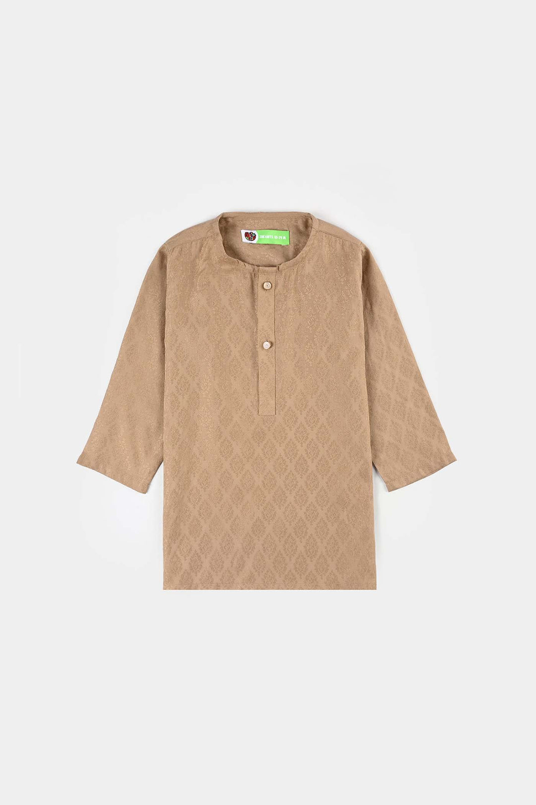 Infant Boys Jacquard Kurta Pajama (Khas) - Beige