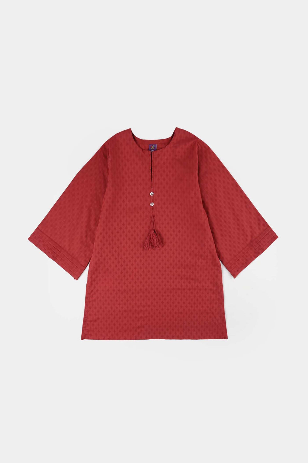 Girls Jacquard 2-Piece Suit (Rose) - Maroon