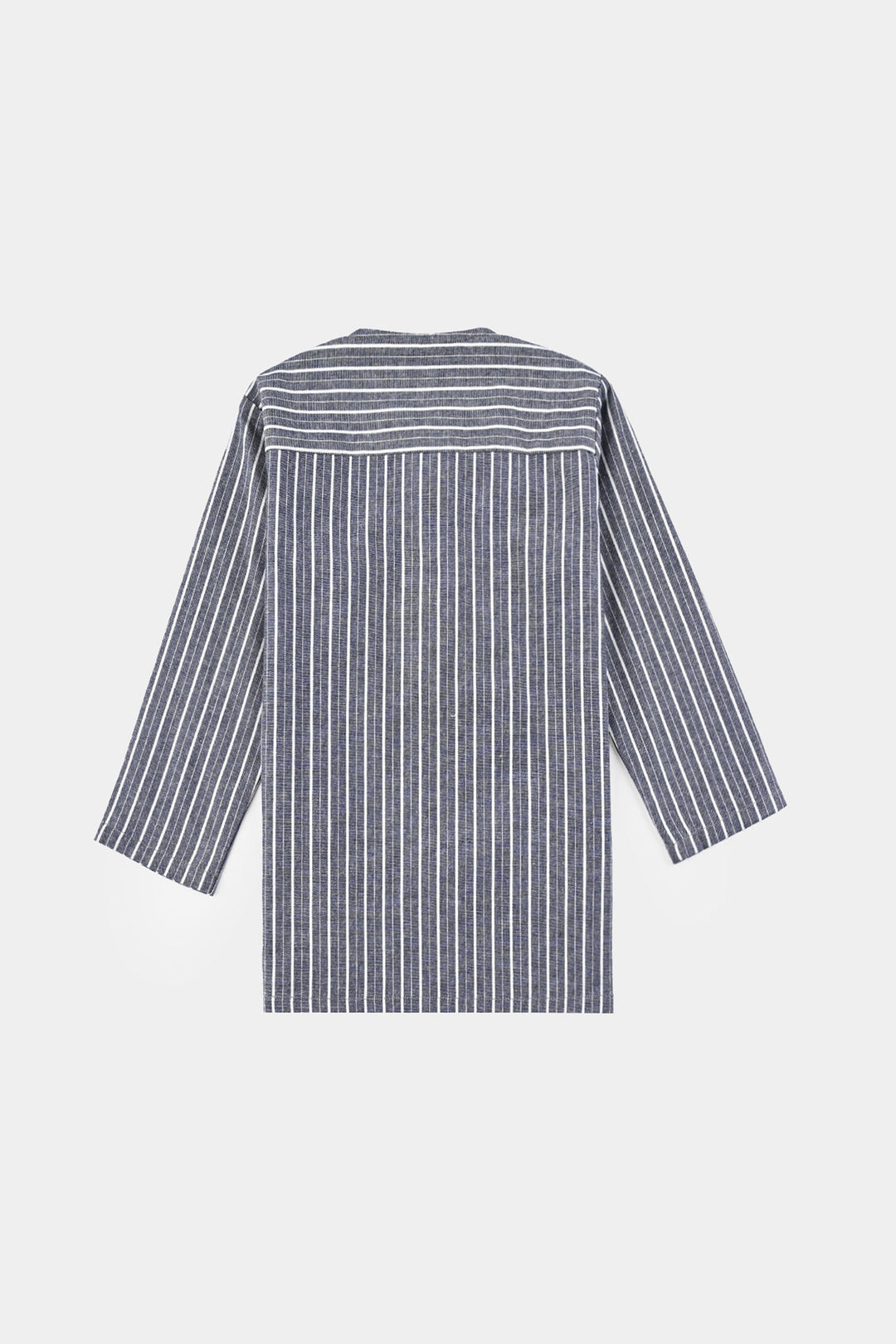 Infant Boys Yarn Dyed Basic Kurta (Loop Style)-GREY