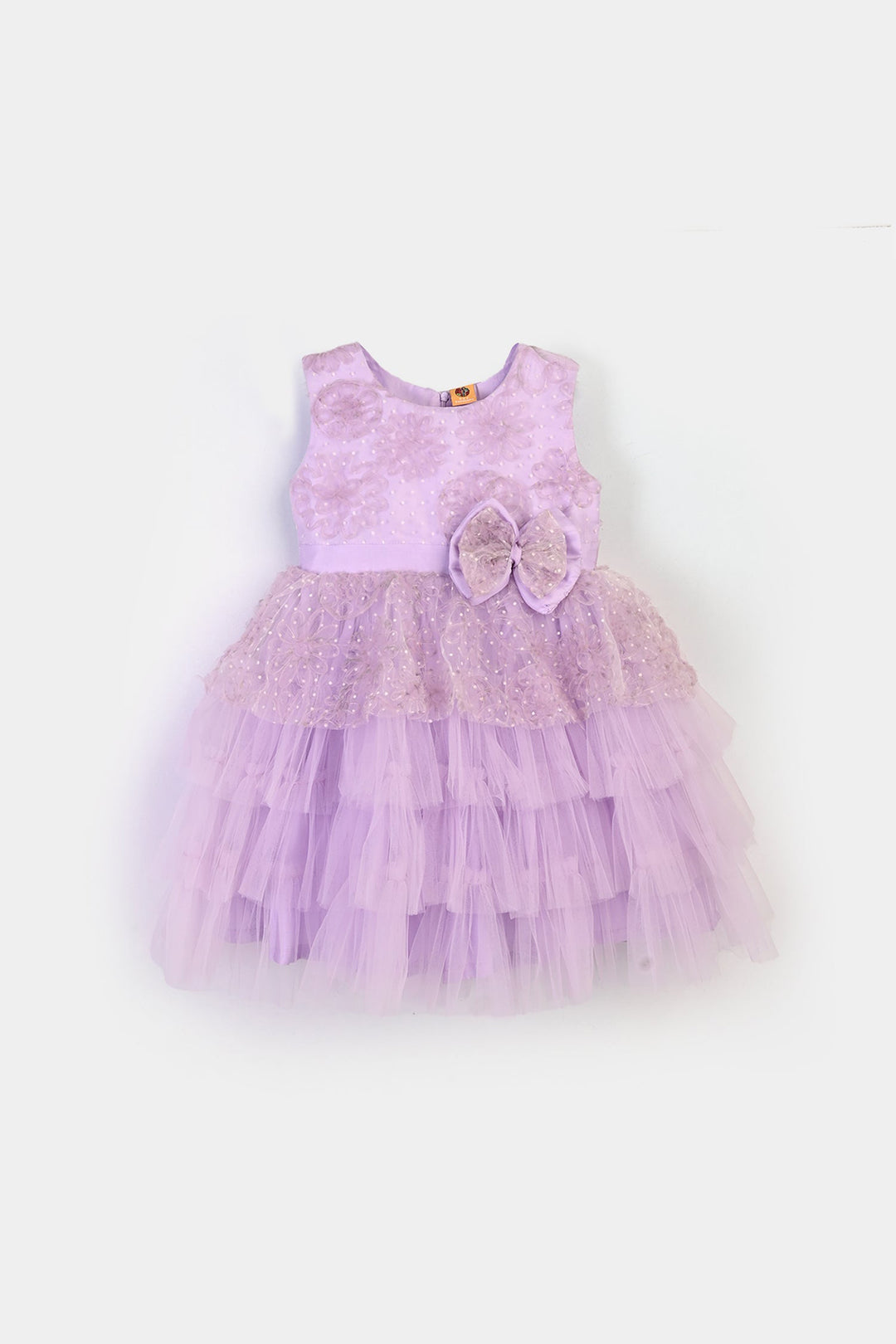 Girls Net Fancy Frock - Lilac