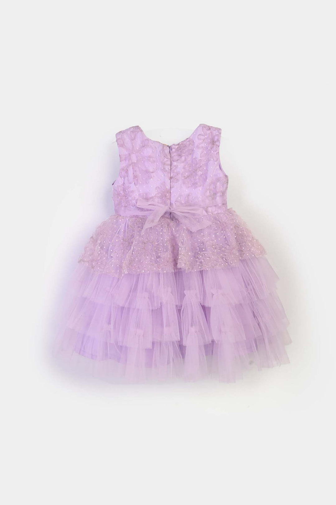 Girls Net Fancy Frock - Lilac
