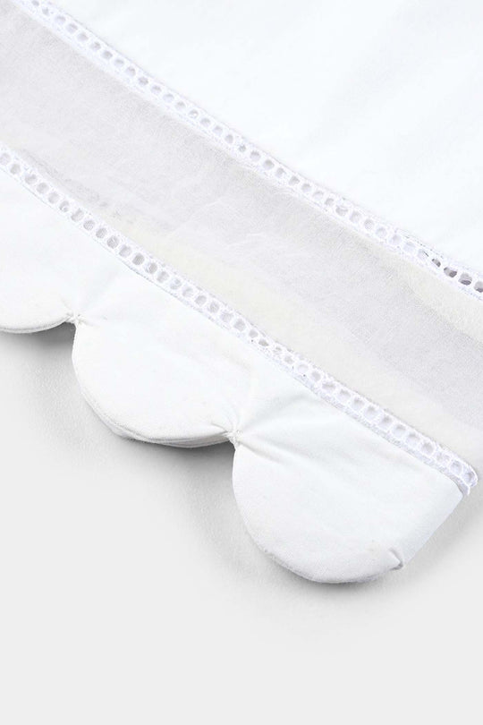 Girls Cotton Organza Culotte-White
