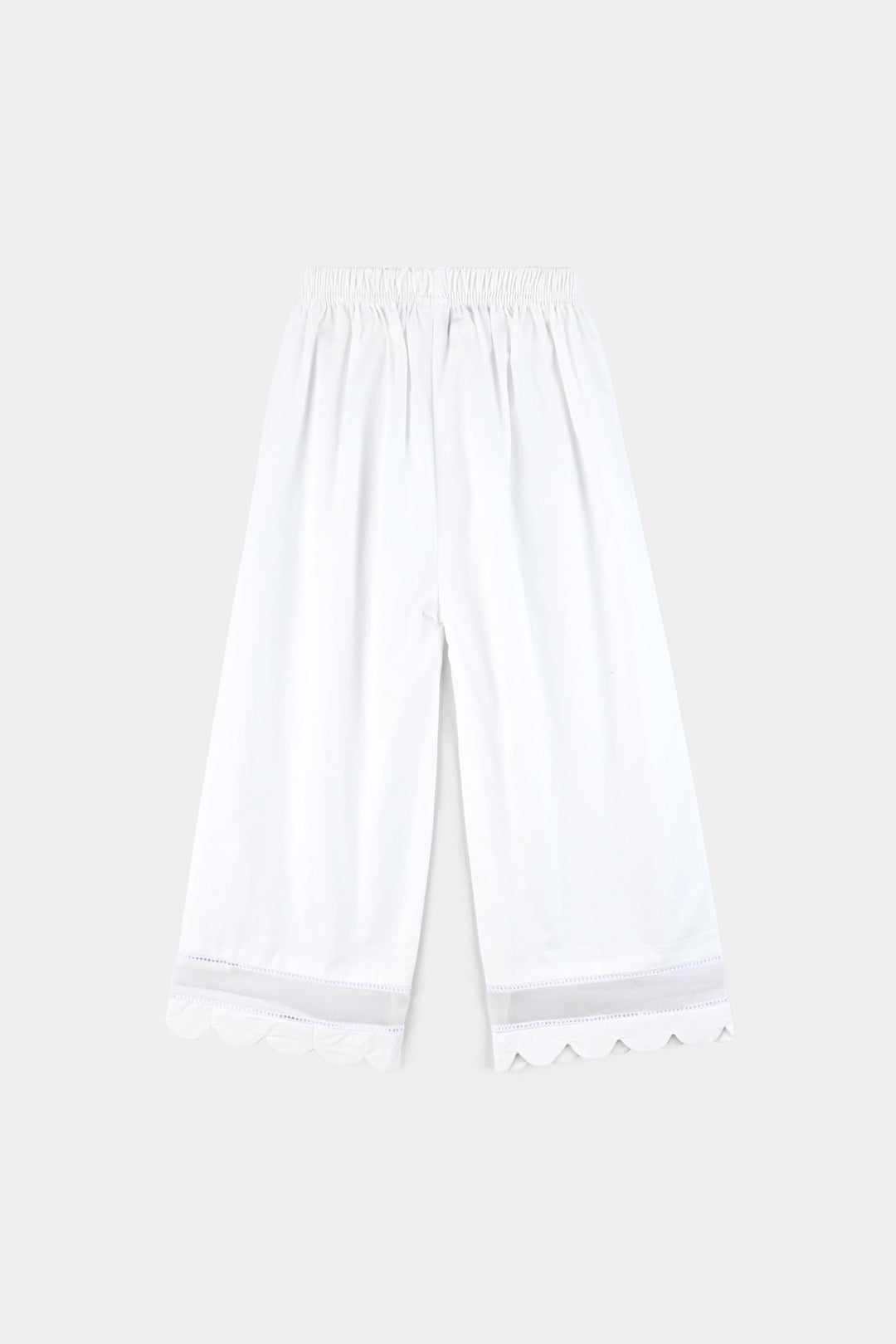 Girls Cotton Organza Culotte-White