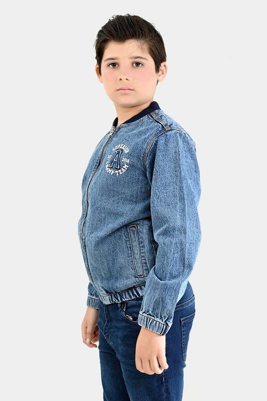 Boys Denim Stretch Woven Jacket Superior-Light Blue