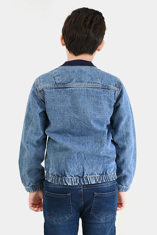 Boys Denim Stretch Woven Jacket Superior-Light Blue