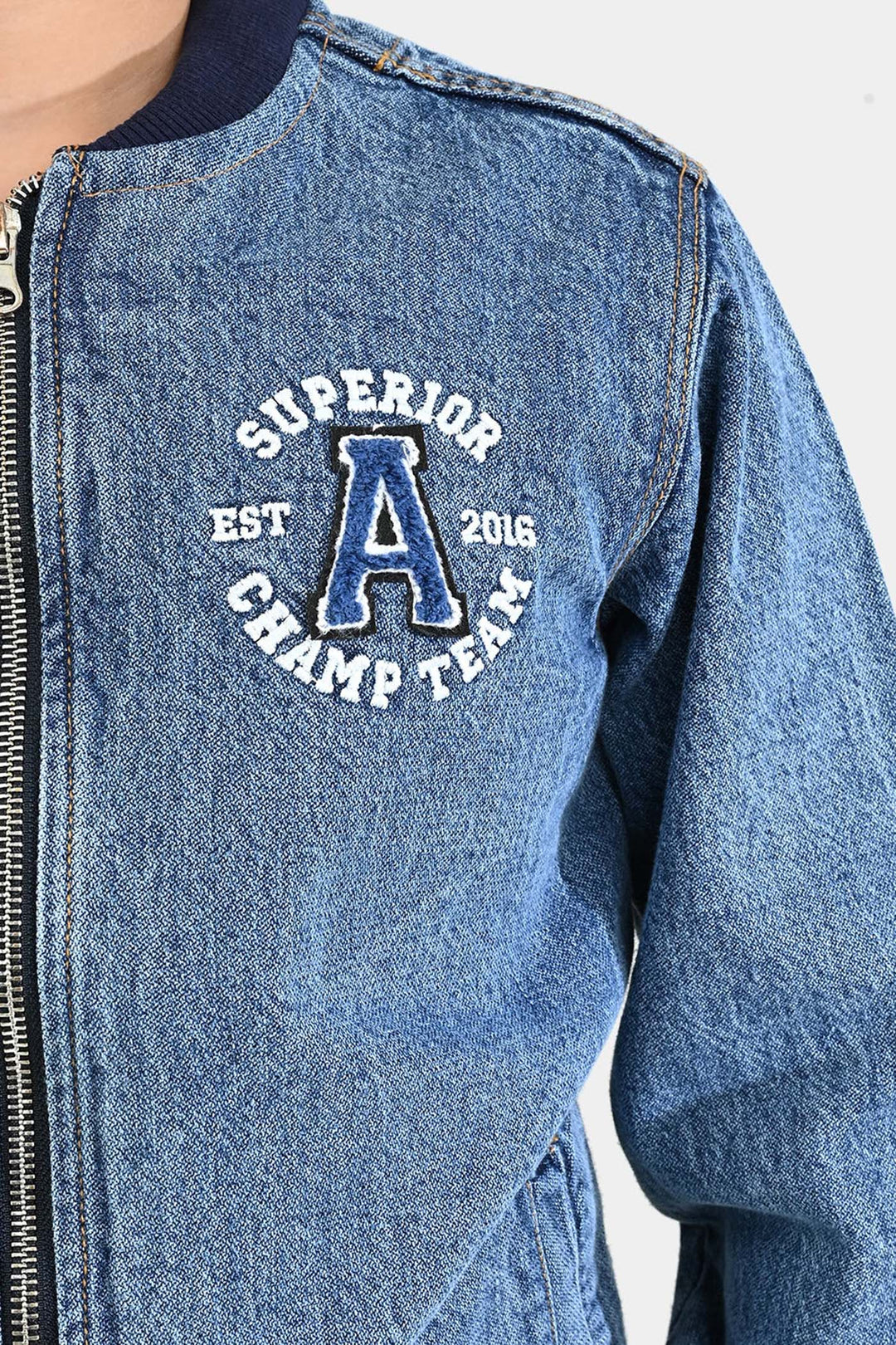 Boys Denim Stretch Woven Jacket Superior-Light Blue