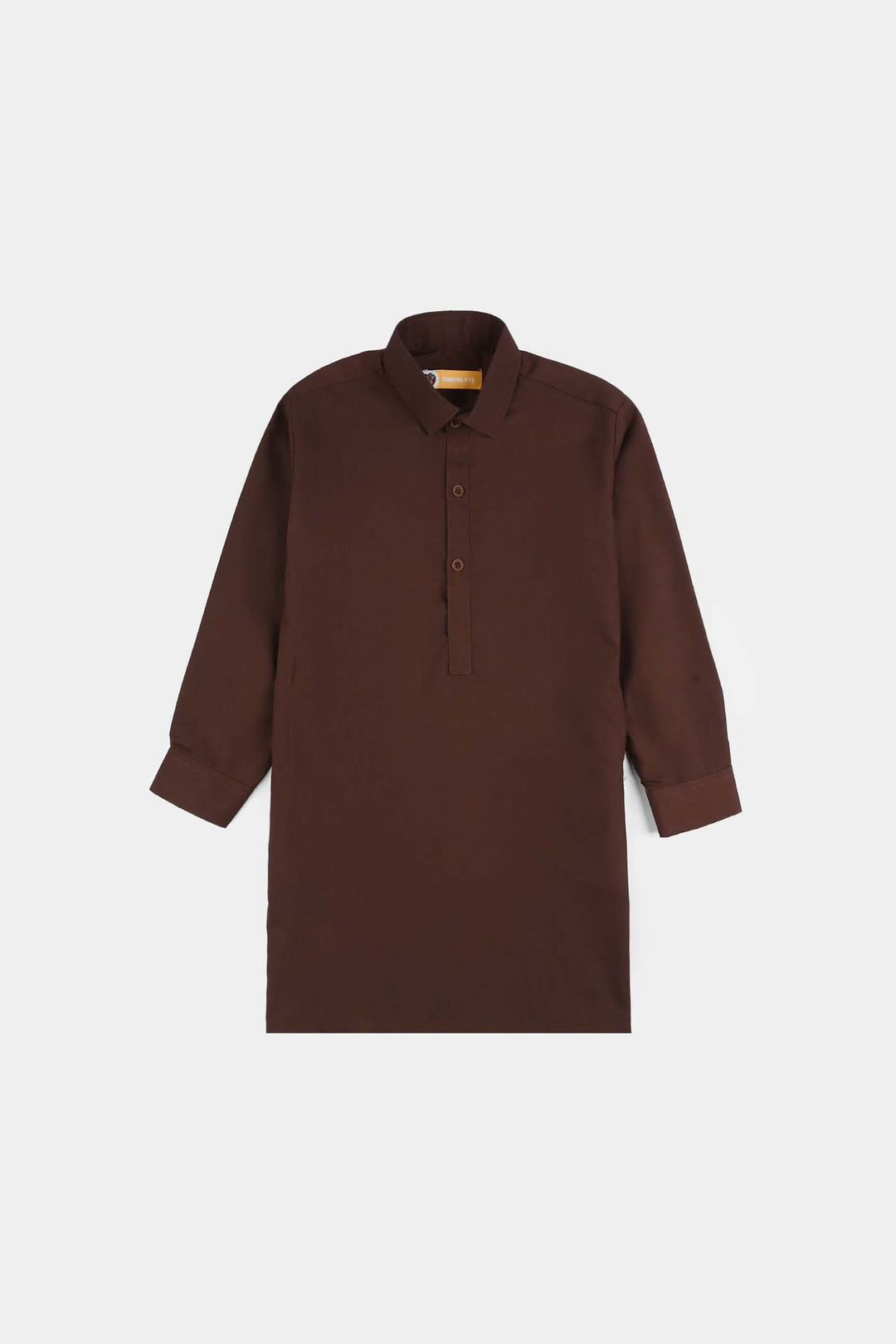 Boys Poly Viscose Kurta Pajama (Blended) - Brown