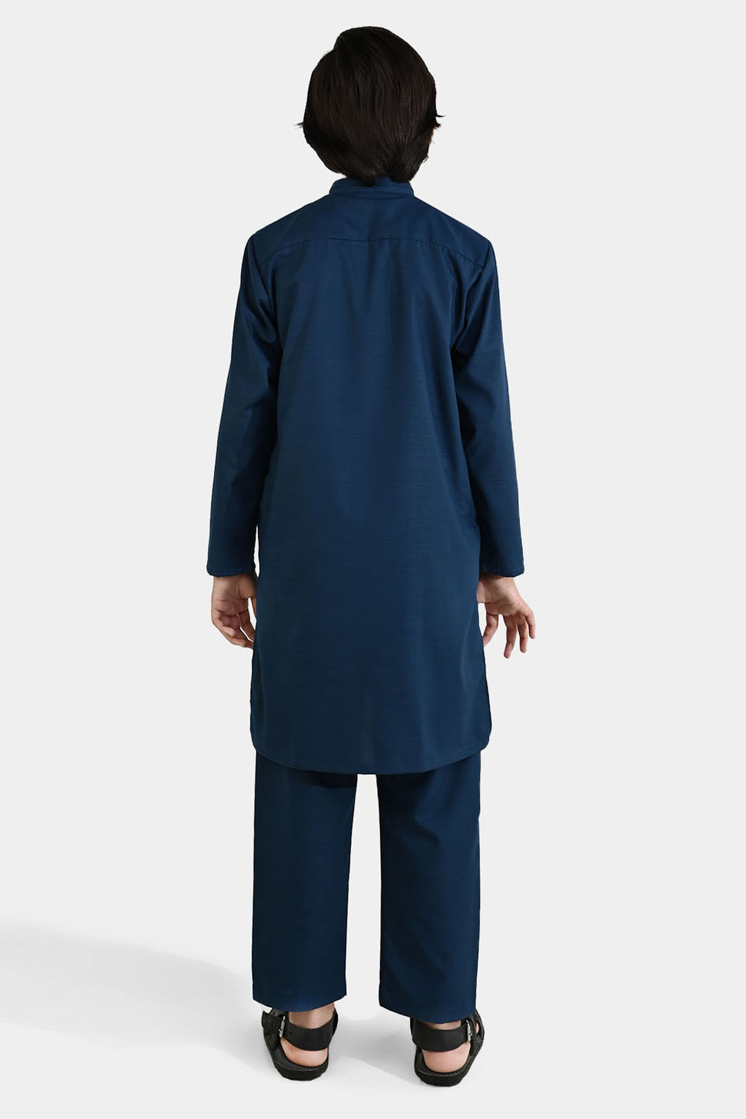 Boys Poly Viscose Kurta Pajama (Cut N Sew) – Teal Blue
