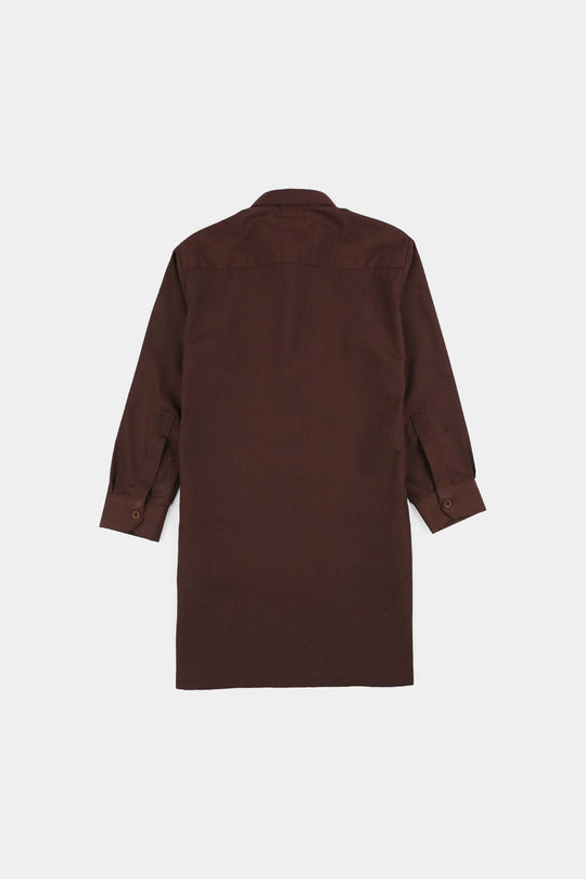 Boys Poly Viscose Kurta Pajama (Blended) - Brown