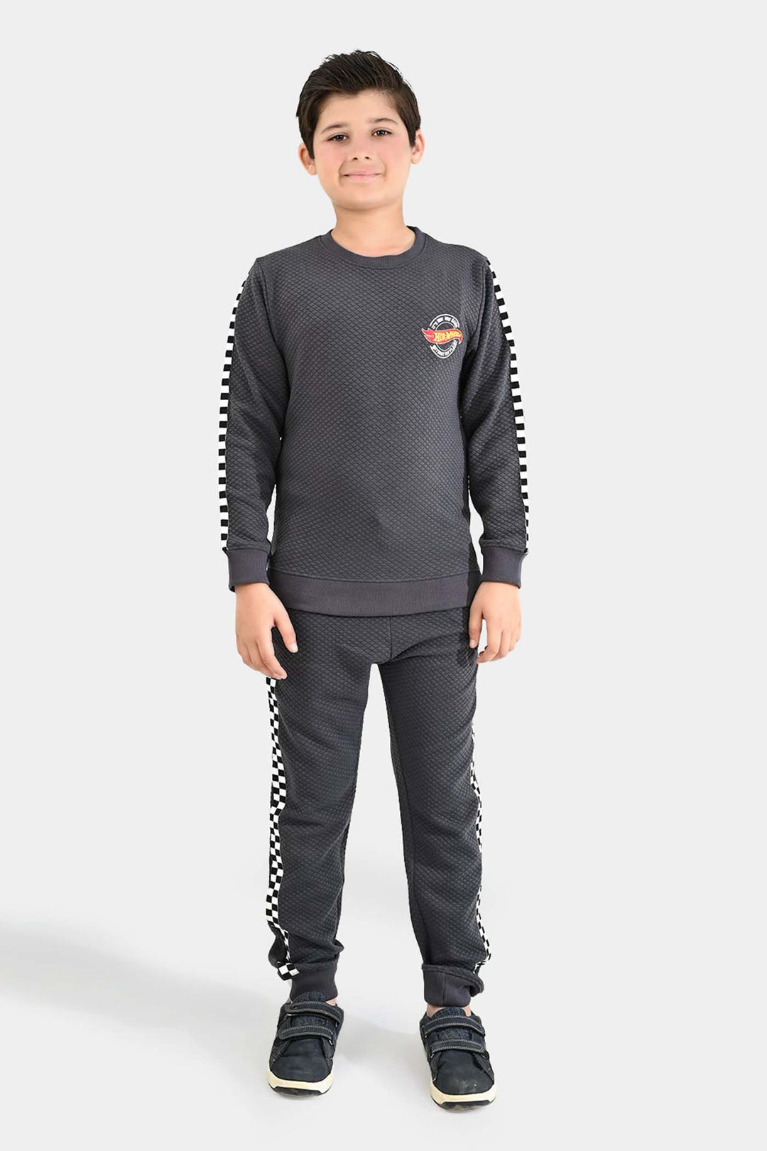 Boys Quilted 2 Piece HOT WHEELS-GREY