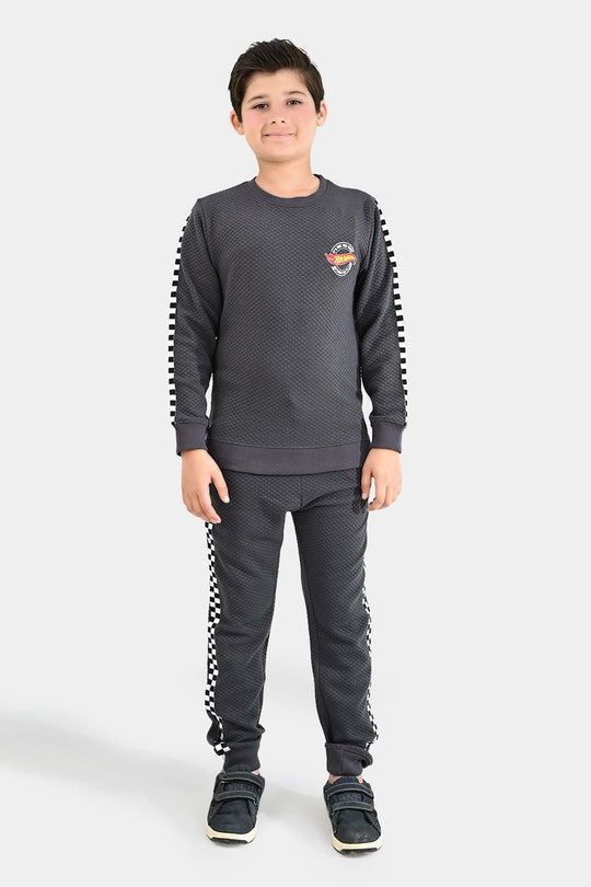 Boys Quilted 2 Piece HOT WHEELS-GREY