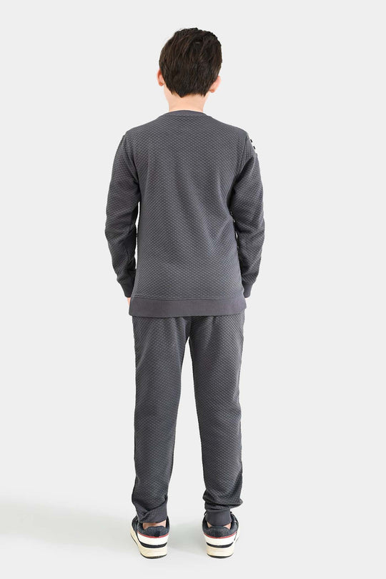 Boys Quilted 2 Piece HOT WHEELS-GREY