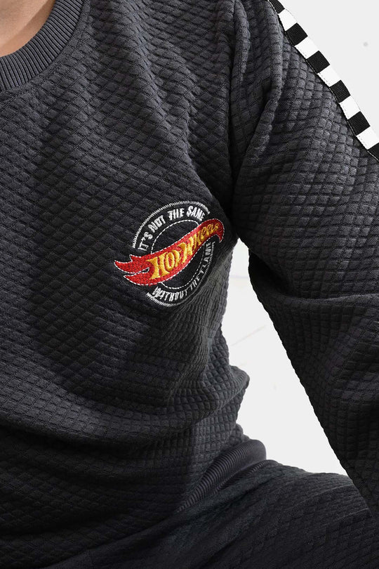 Boys Quilted 2 Piece HOT WHEELS-GREY
