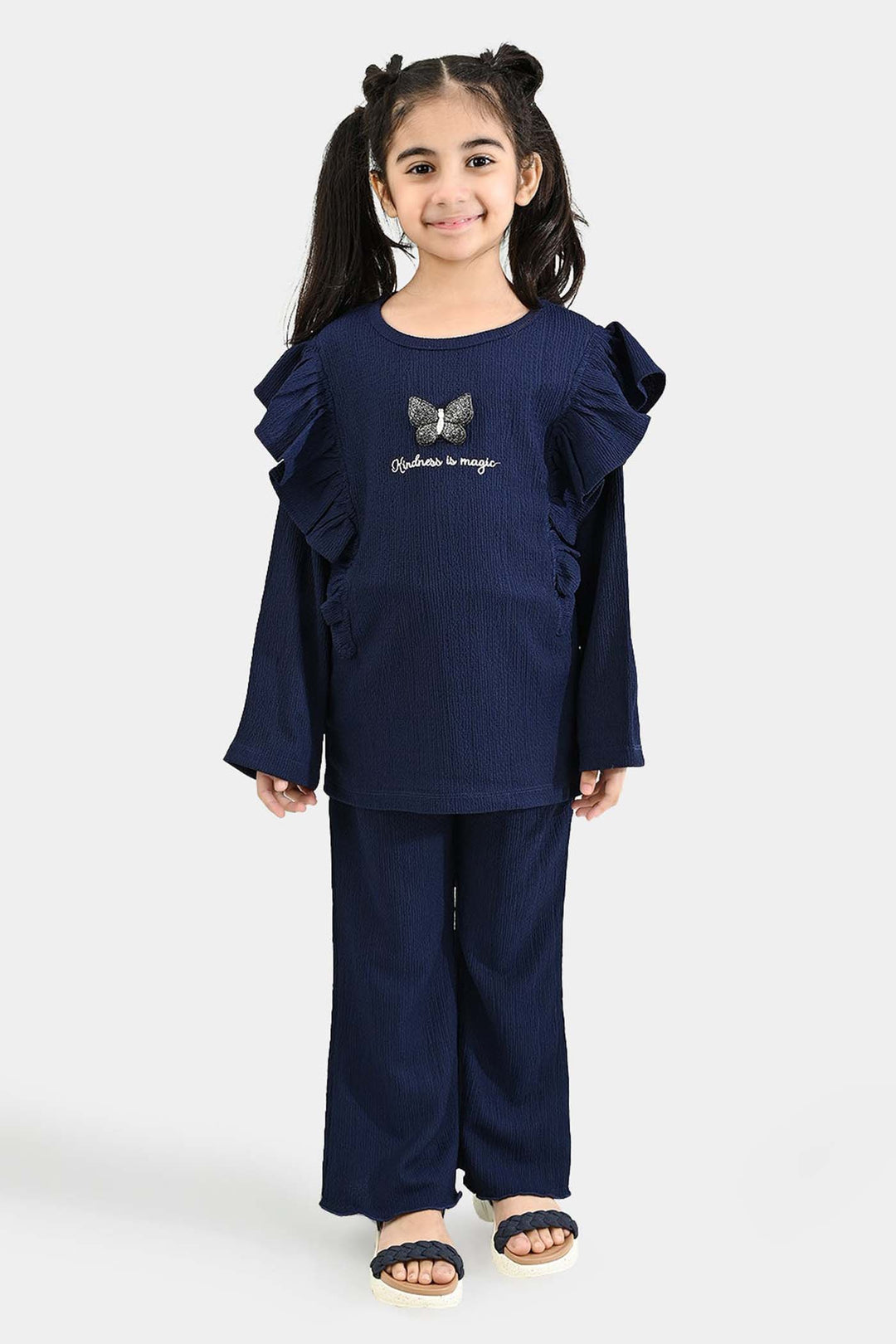 Girls Poly Crinkle 2 Piece KINDNESS IS MAGIC-Blue