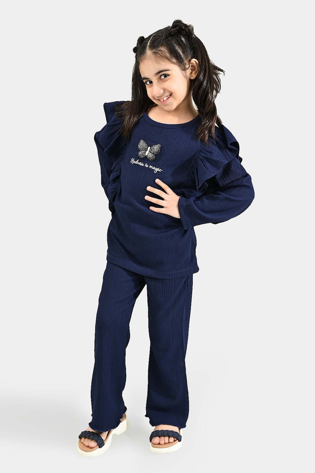 Girls Poly Crinkle 2 Piece KINDNESS IS MAGIC-Blue