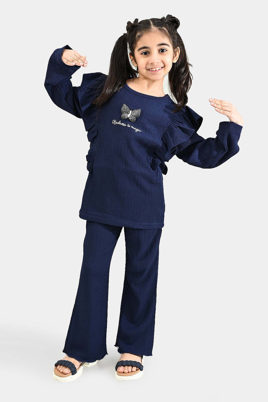 Girls Poly Crinkle 2 Piece KINDNESS IS MAGIC-Blue