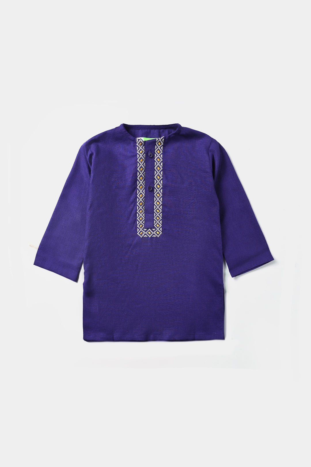Infants Boys Cotton Slub Shalwar Suit (PIXEL MOTIF)-Purple