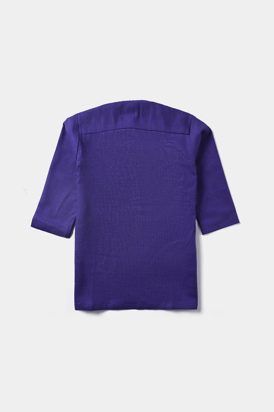 Infants Boys Cotton Slub Shalwar Suit (PIXEL MOTIF)-Purple