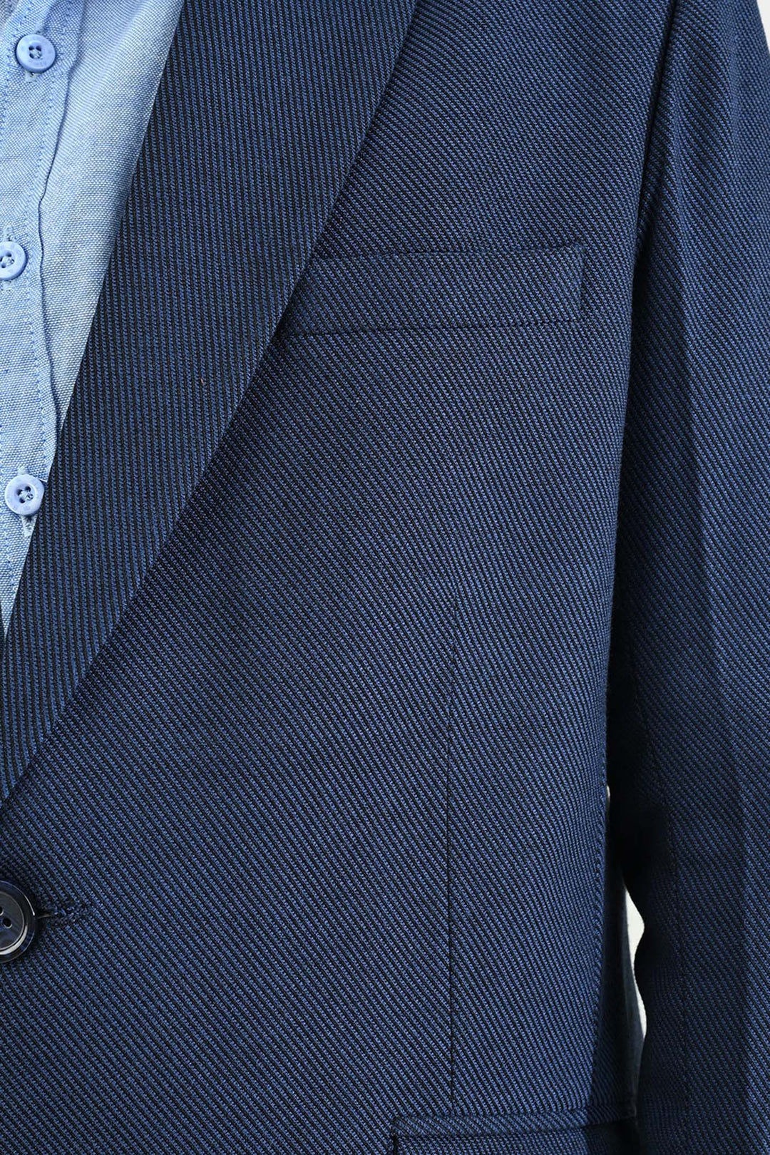 Boys Wool Blazer (Stitch) - Blue
